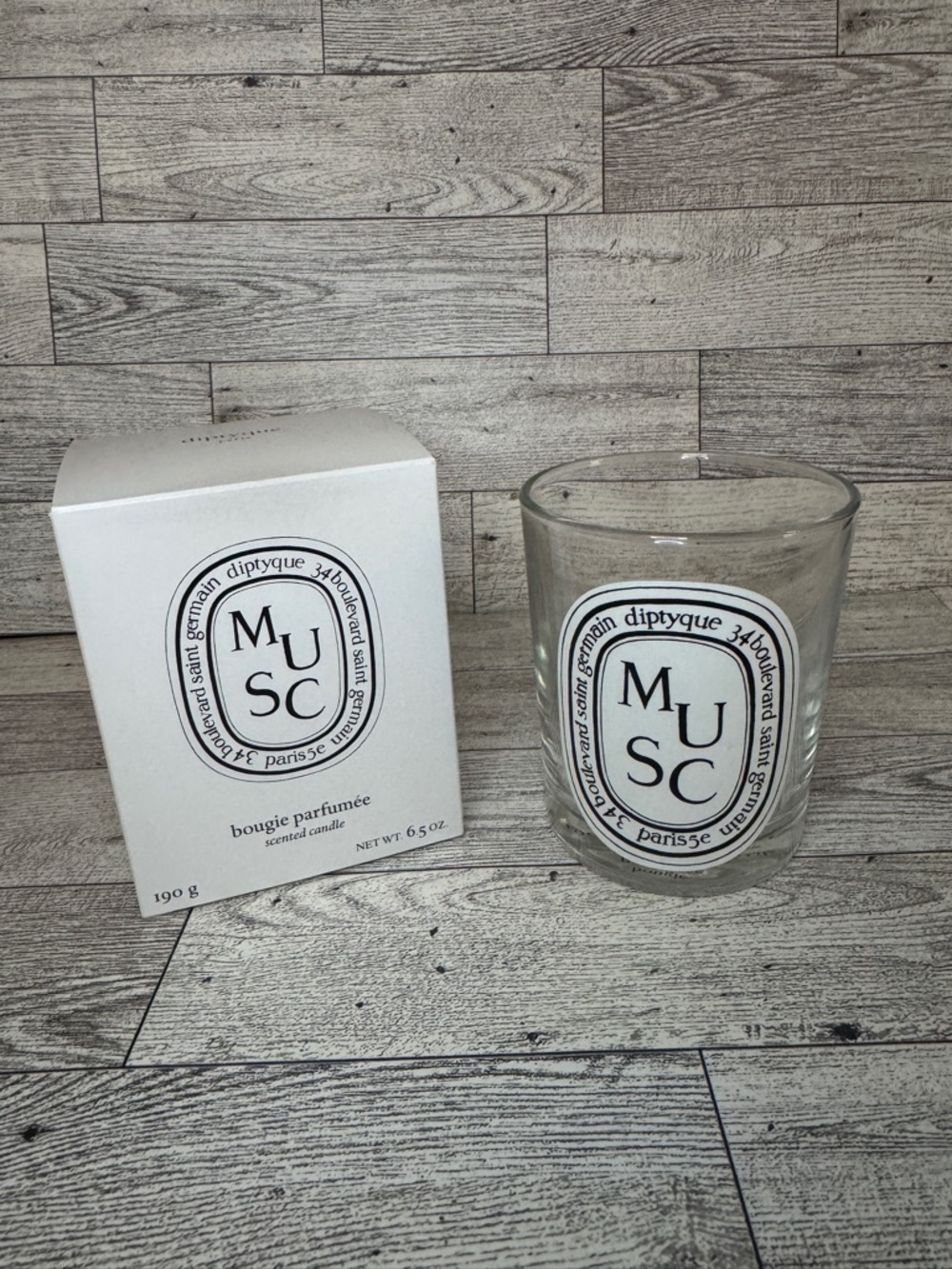 Diptyque Empty Glass Candle Jar Musc